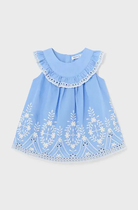 Pamučna haljina za bebe Mayoral mini, širi se prema dolje