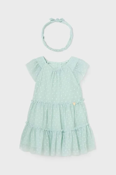 Платье для младенцев Mayoral цвет бирюзовый mini расклешённая
