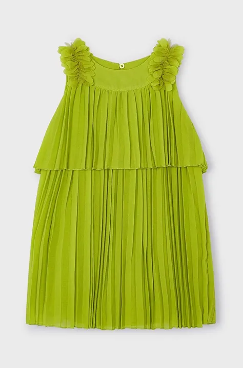 Mayoral sukienka dziecięca kolor zielony mini rozkloszowana
