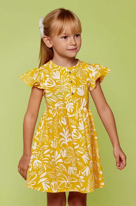 Детское платье Mayoral цвет жёлтый mini расклешённая
