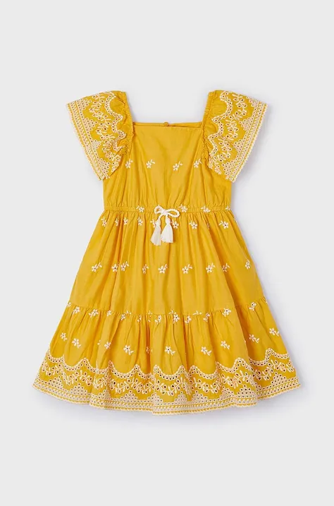 Дитяча сукня Mayoral колір жовтий mini розкльошена