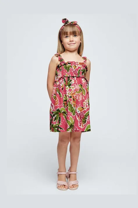Dětské bavlněné šaty Mayoral fialová barva, mini