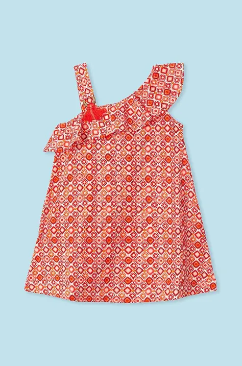 Dječja pamučna haljina Mayoral boja: ljubičasta, mini, širi se prema dolje