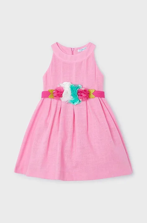 Детское платье Mayoral цвет розовый mini расклешённая