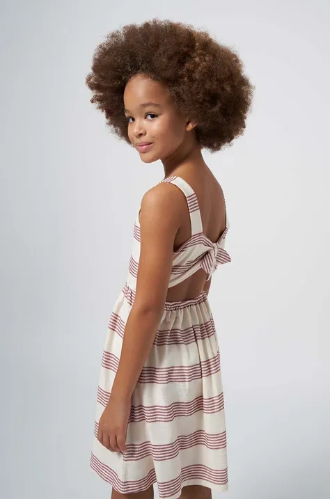 Dievčenské šaty Mayoral bordová farba, mini, áčkový strih