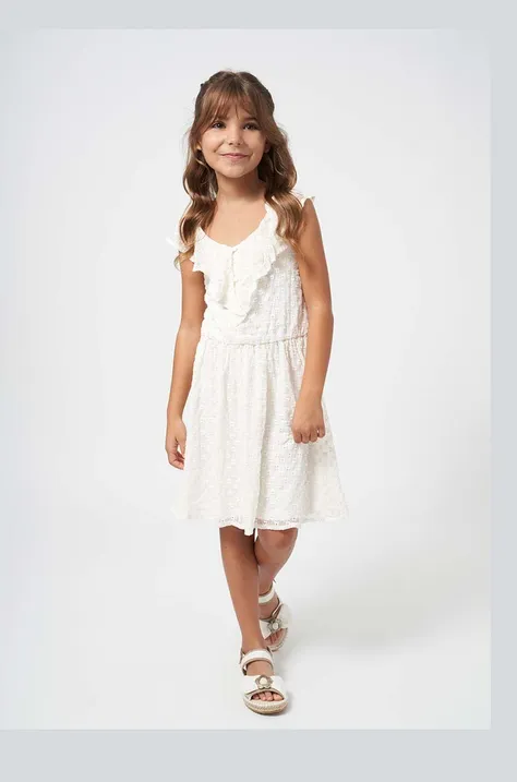 Dívčí šaty Mayoral béžová barva, mini