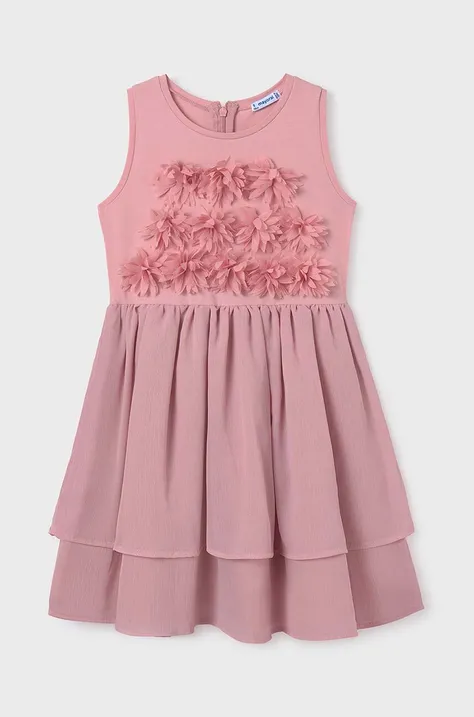 Детское платье Mayoral цвет розовый mini расклешённая