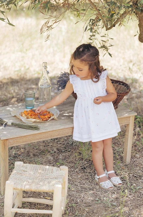 Dětské bavlněné šaty Tartine et Chocolat bílá barva, mini