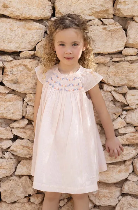 Παιδικό βαμβακερό φόρεμα Tartine et Chocolat χρώμα: ροζ