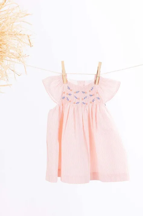 Βρεφικό βαμβακερό φόρεμα Tartine et Chocolat χρώμα: ροζ