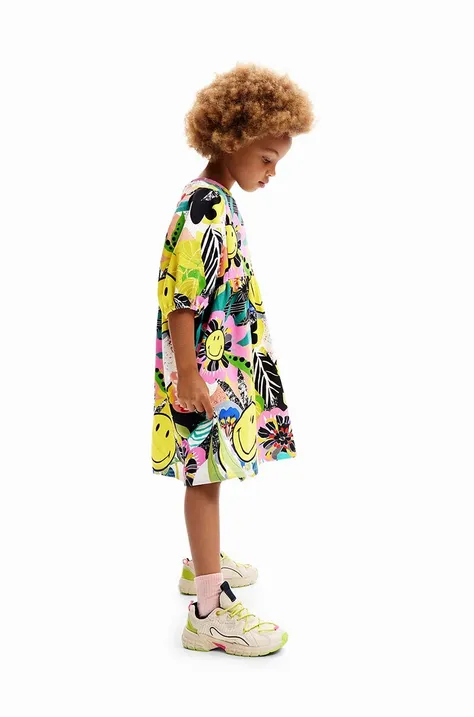 Детское платье Desigual цвет жёлтый mini расклешённая