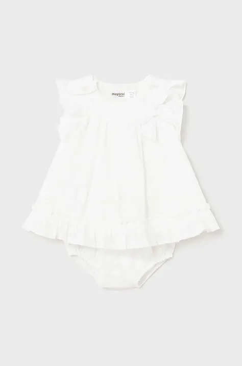 Obleka za dojenčka Mayoral Newborn bela barva
