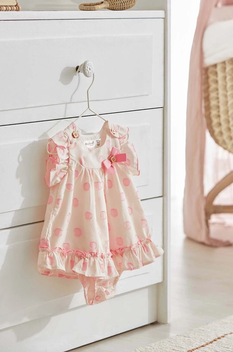 Mayoral Newborn rochie bebe culoarea portocaliu, mini, evazati