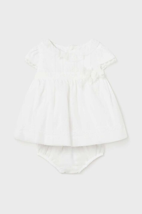 Mayoral Newborn rochie bebe culoarea bej, mini, evazată