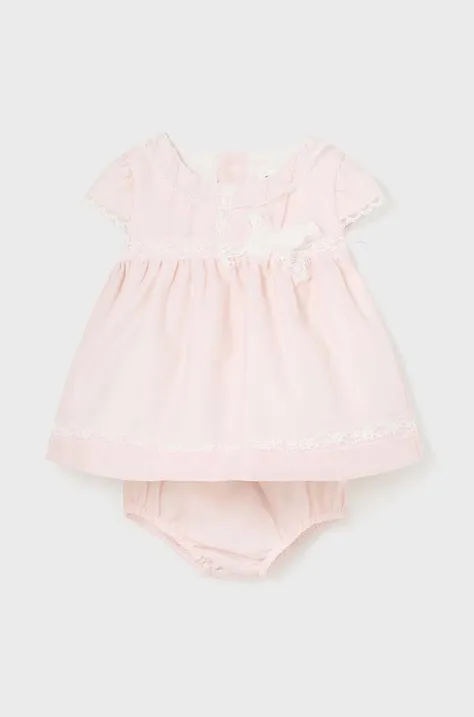 Haljina za bebe Mayoral Newborn boja: bež, mini, širi se prema dolje