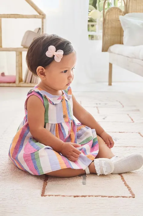 Детское хлопковое платье Mayoral Newborn цвет розовый mini расклешённая