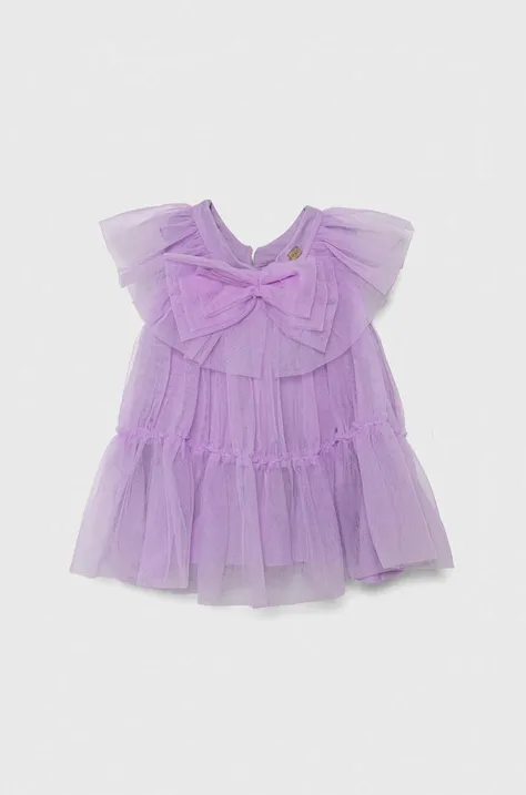Dječja haljina Pinko Up boja: ljubičasta, mini, širi se prema dolje
