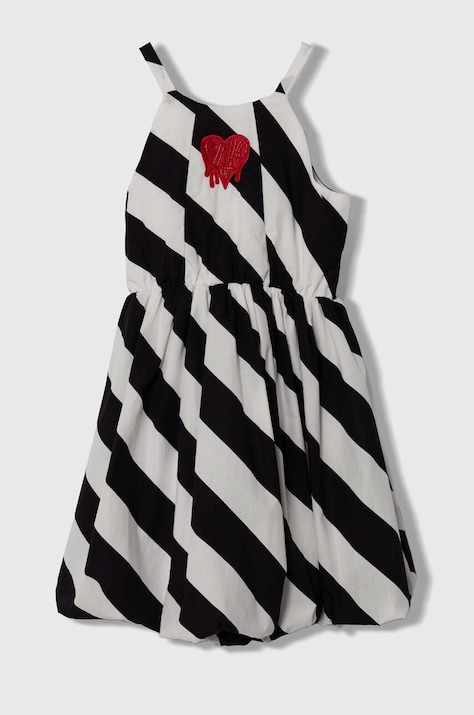 Хлопковое детское платье Pinko Up цвет чёрный mini расклешённая