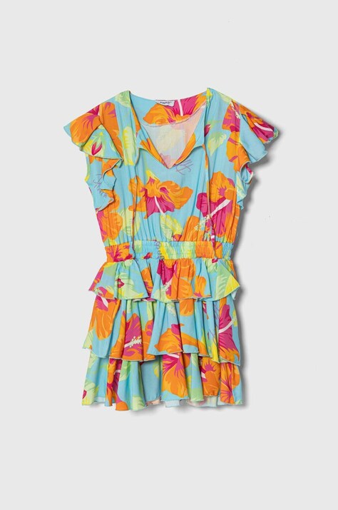 Pinko Up rochie fete culoarea turcoaz, mini, evazată