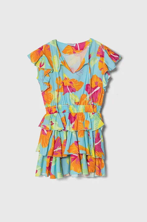 Παιδικό φόρεμα Pinko Up χρώμα: τιρκουάζ