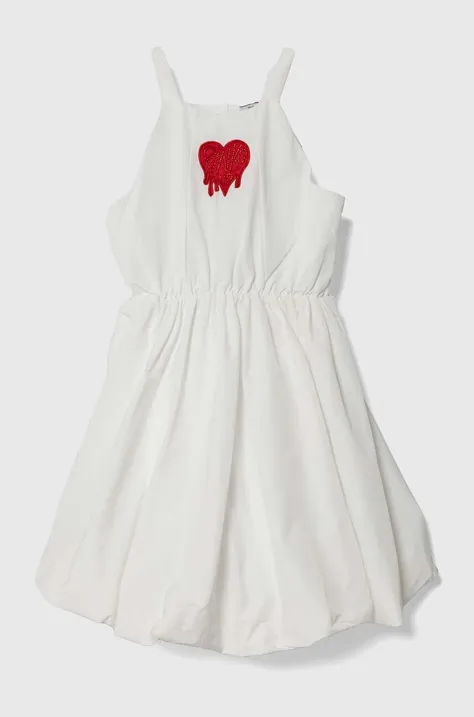 Dievčenské šaty Pinko Up biela farba, mini, áčkový strih