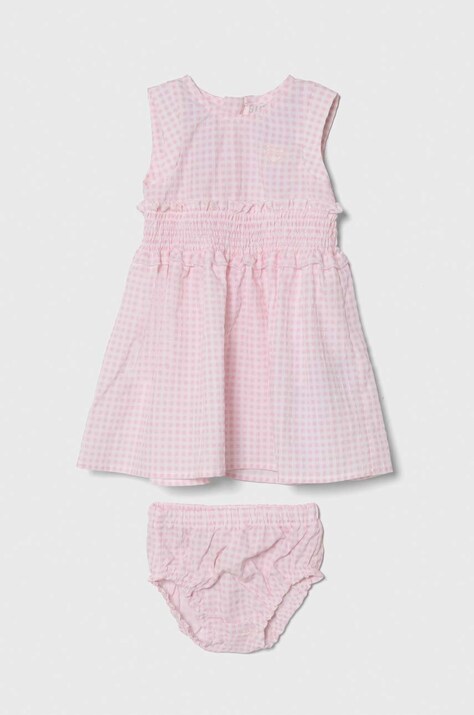 Guess rochie bebe culoarea roz, mini, evazată