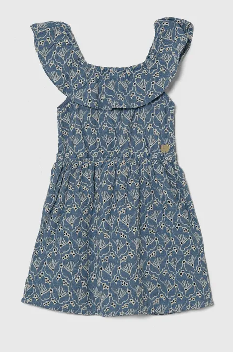 Dievčenské rifľové šaty Guess mini, áčkový strih