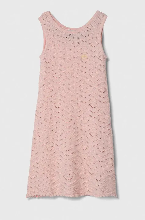 Φόρεμα Guess χρώμα: ροζ
