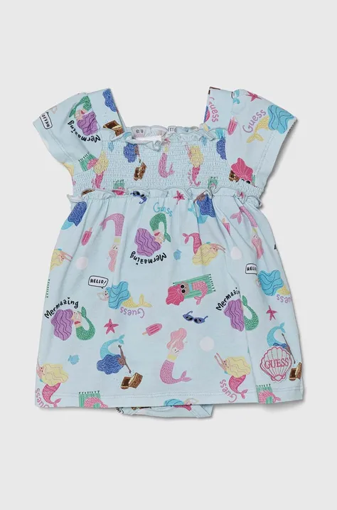 Φόρεμα μωρού Guess χρώμα: τιρκουάζ