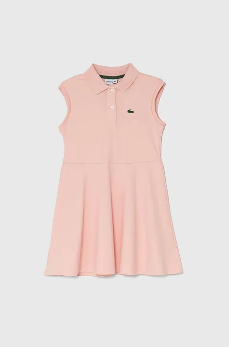 Dječja haljina Lacoste boja: ružičasta, mini, širi se prema dolje