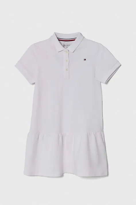 Dječja haljina Tommy Hilfiger boja: bijela, mini, širi se prema dolje