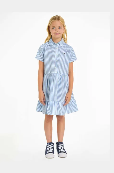Хлопковое детское платье Tommy Hilfiger mini расклешённая