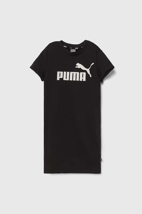 Puma rochie fete ESS+ Logo Dress TR G culoarea negru, mini, dreaptă