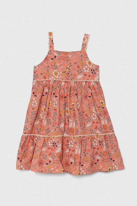 zippy rochie din bumbac pentru copii culoarea portocaliu, midi, evazată