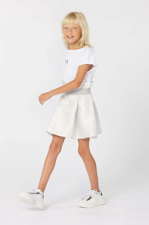 Dječja haljina Karl Lagerfeld boja: bijela, mini, širi se prema dolje