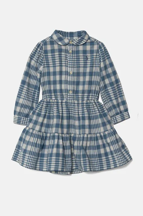 Дитяча бавовняна сукня Polo Ralph Lauren midi розкльошена 310940806001