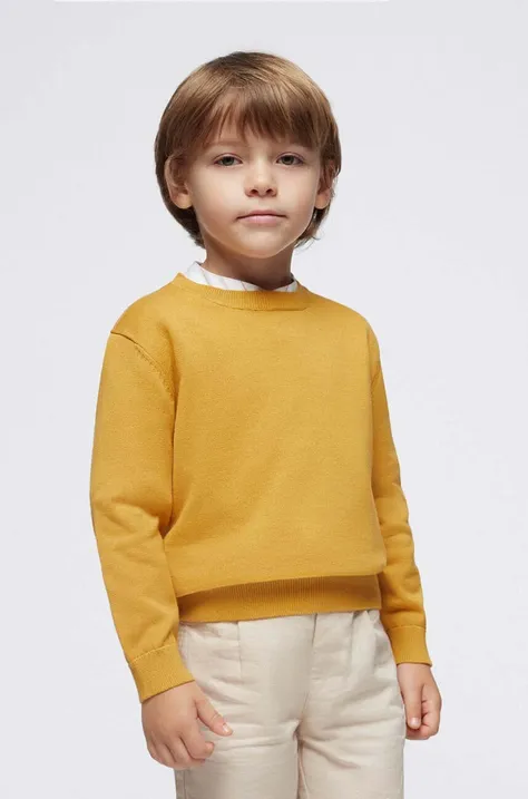 Детский хлопковый свитер Mayoral цвет жёлтый лёгкий