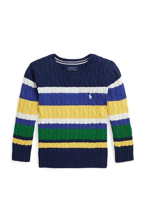 Otroški bombažen pulover Polo Ralph Lauren zelena barva, 322941097001