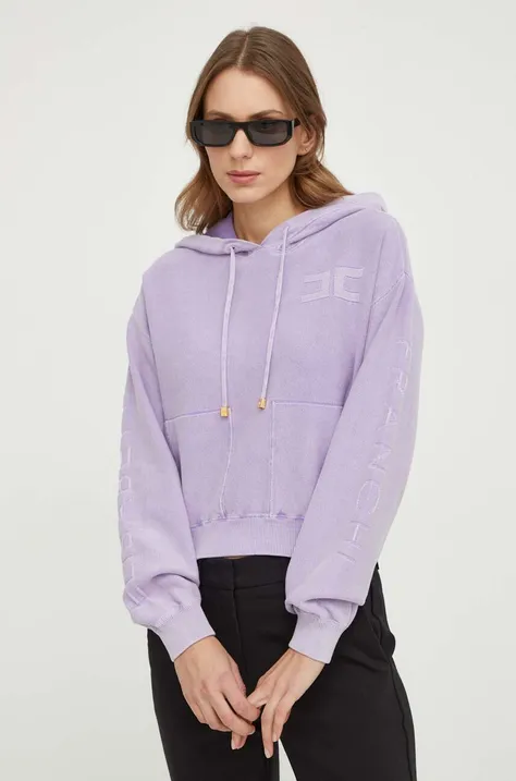 Хлопковый свитер Elisabetta Franchi цвет фиолетовый лёгкий