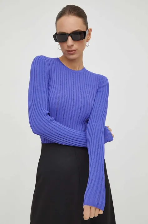 Samsoe Samsoe sweter LEA damski kolor fioletowy lekki F23400041