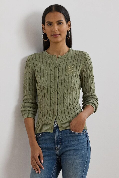 Lauren Ralph Lauren pulover de bumbac culoarea verde, 200932225
