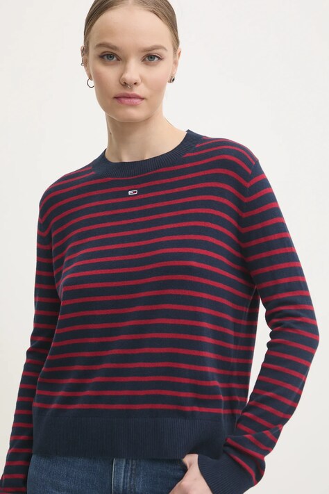 Tommy Jeans sweter damski kolor granatowy lekki DW0DW17254