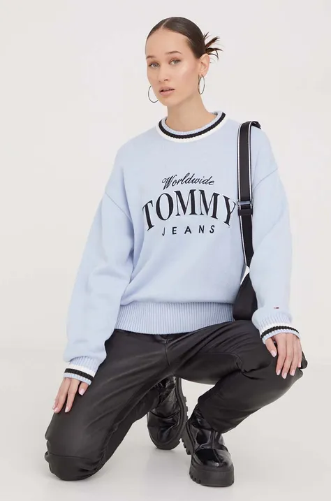 Bavlnený sveter Tommy Jeans tenký, DW0DW17499