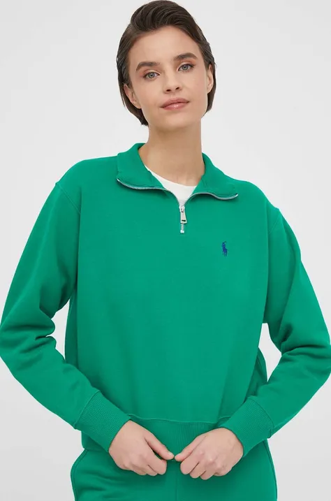 Dukserica Polo Ralph Lauren za žene, boja: zelena, bez uzorka