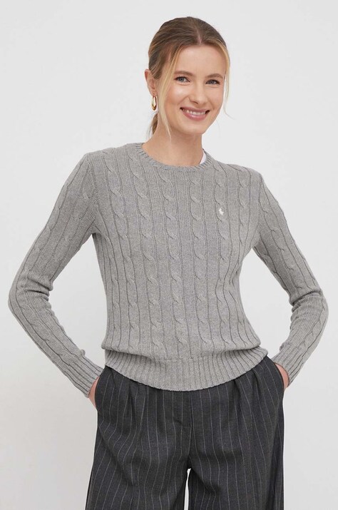 Polo Ralph Lauren sweter bawełniany kolor szary