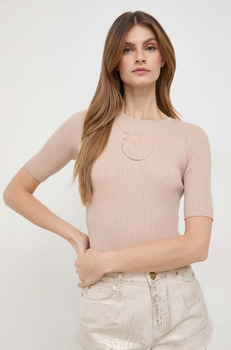 Pinko maglione di seta colore beige