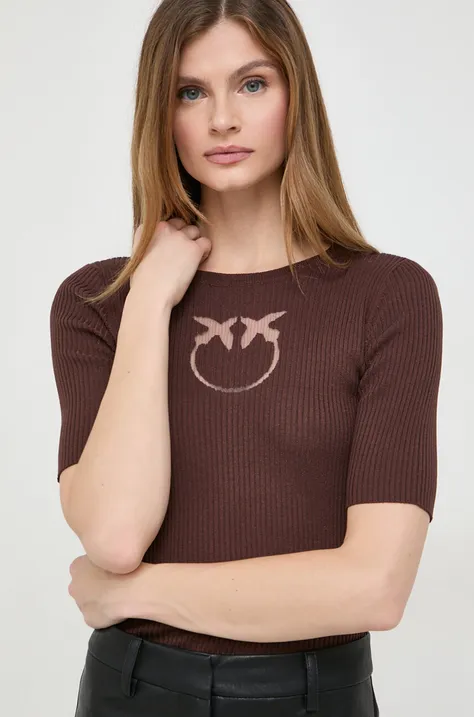 Шёлковый свитер Pinko цвет коричневый лёгкий