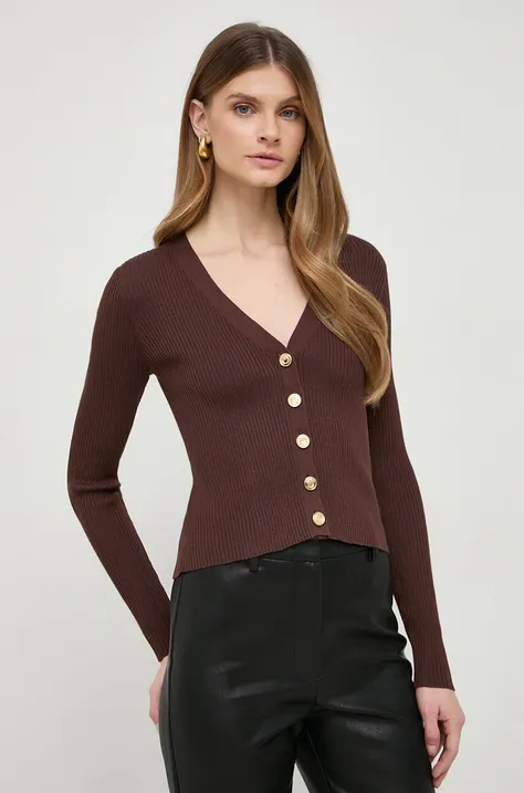 Шовковий светр Pinko колір коричневий легкий