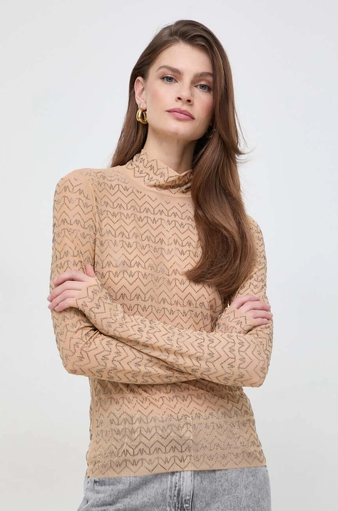 Longsleeve Patrizia Pepe χρώμα: μπεζ