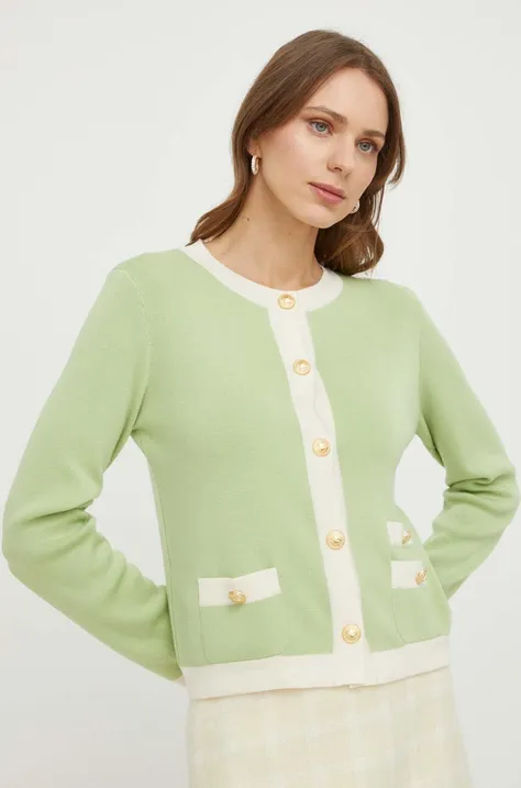 Шерстяной свитер Luisa Spagnoli женский цвет зелёный лёгкий